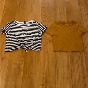 2 short sleeve tops.